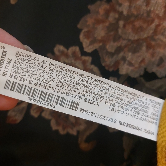 Zara floral open front cardigan ruffle hem size S - Picture 5 of 6